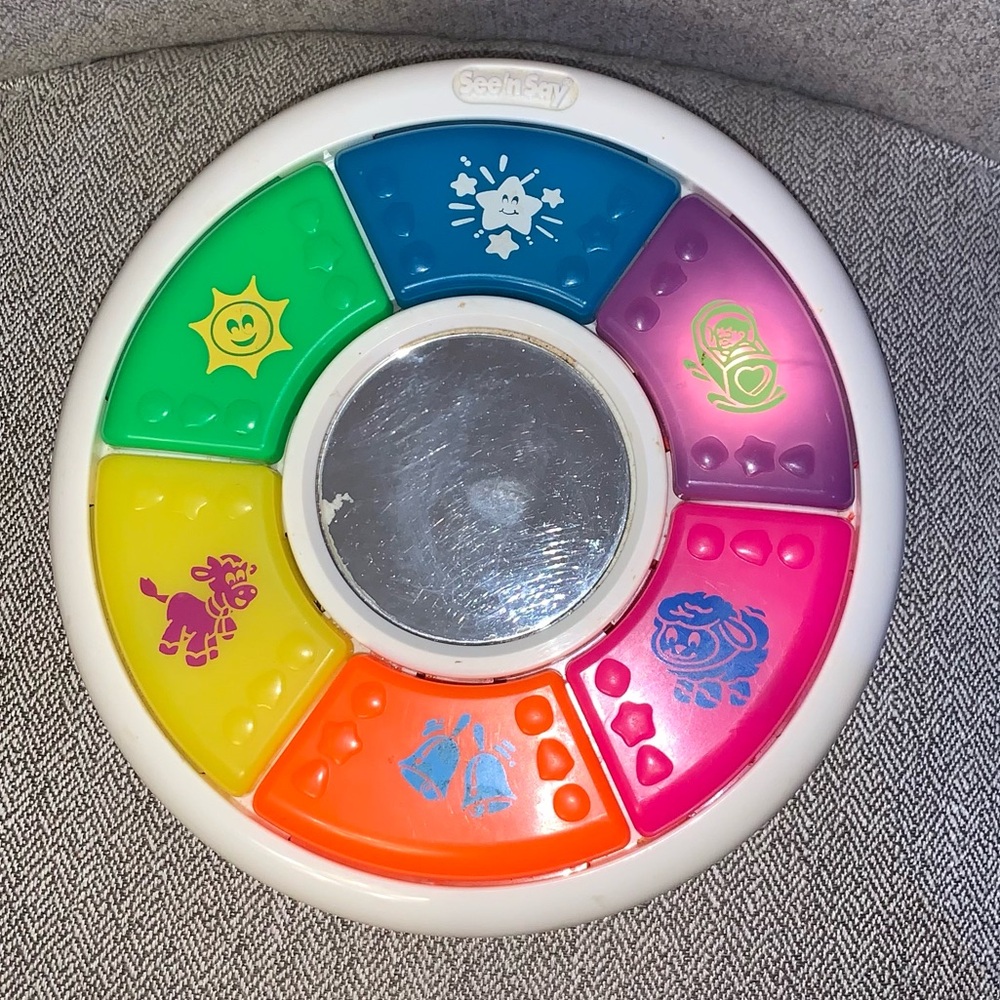 RARE vintage 1995 Mattel See N Say Lullaby Lights Mirror Toy VERY HTF Works!